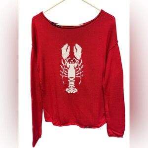 Wild Fable Woman’s Red Knit Long Sleeve Lobster Sweater - Small